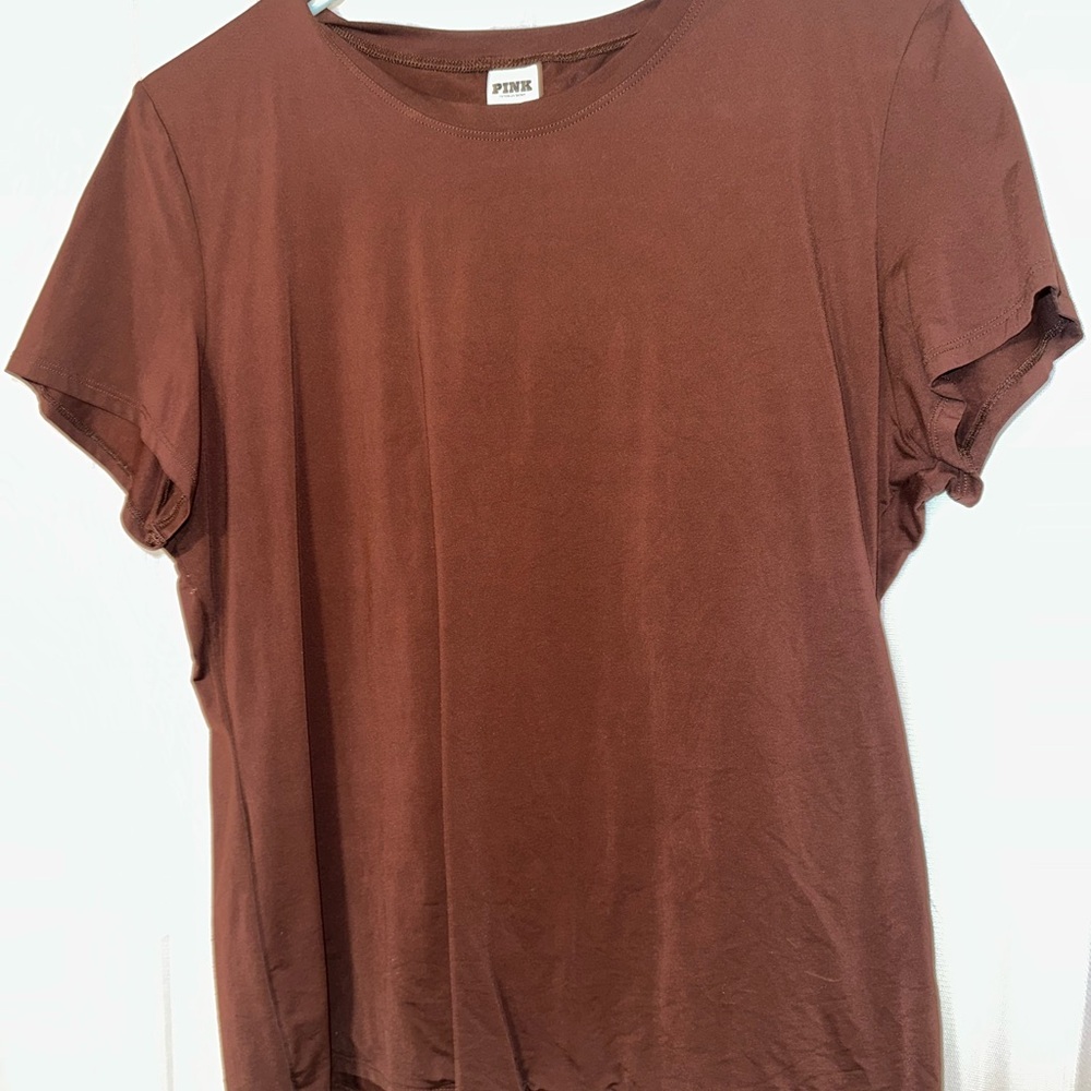 PINK Victoria's Secret Chocolate Short Sleeve Tee